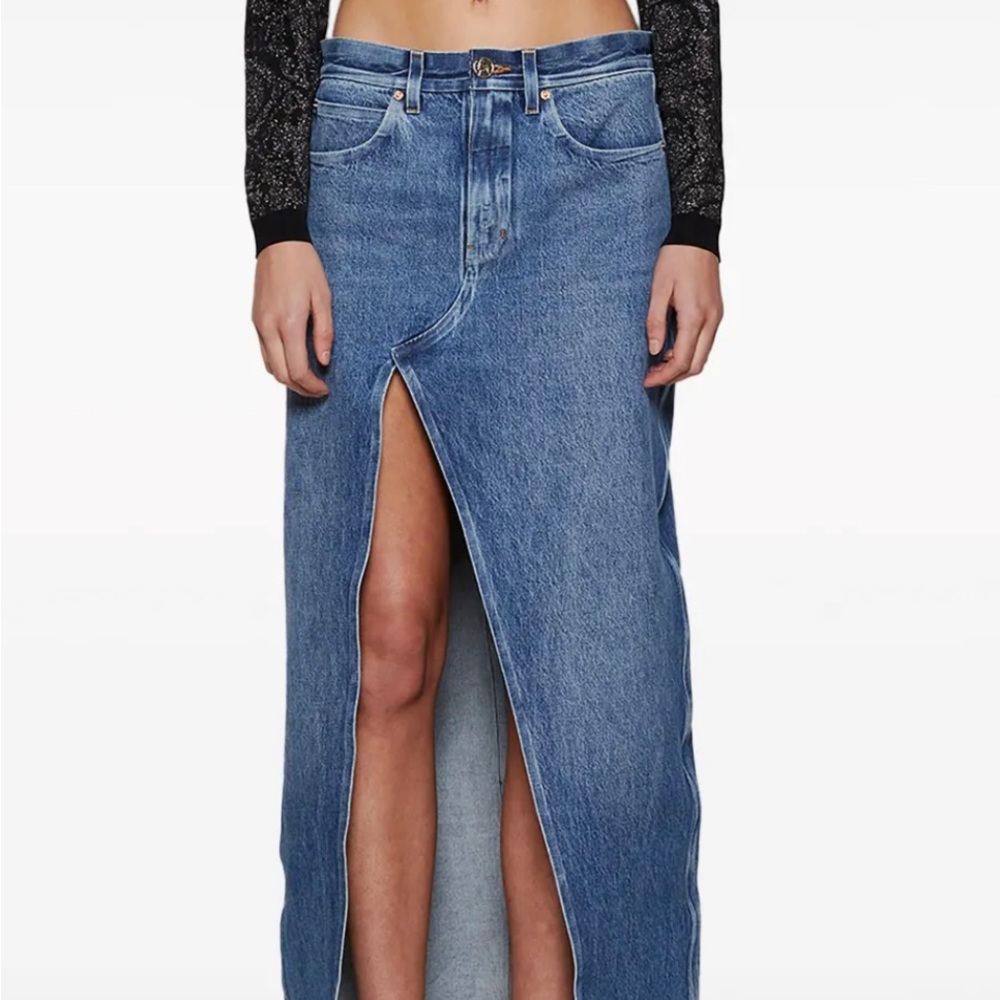 Alexander Wang Denim Maxi Skirt with Front Slit